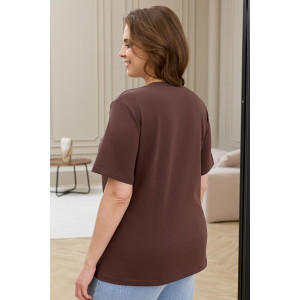Футболка женская "Соло-2" кулирка с лайкрой (р-ры: 48-64) коричневый