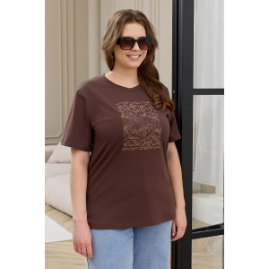 Футболка женская "Соло-2" кулирка с лайкрой (р-ры: 48-64) коричневый
