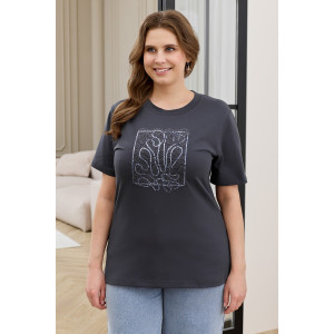 Футболка женская "Соло-2" кулирка с лайкрой (р-ры: 48-64) антрацит