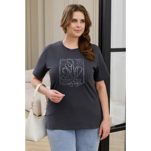 Футболка женская "Соло-2" кулирка с лайкрой (р-ры: 48-64) антрацит