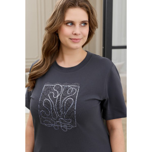 Футболка женская "Соло-2" кулирка с лайкрой (р-ры: 48-64) антрацит