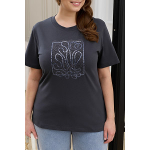 Футболка женская "Соло-2" кулирка с лайкрой (р-ры: 48-64) антрацит