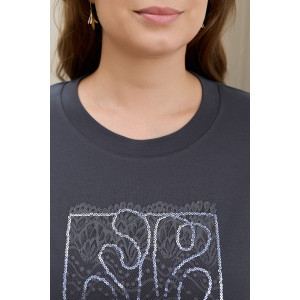 Футболка женская "Соло-2" кулирка с лайкрой (р-ры: 48-64) антрацит