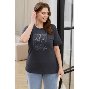 Футболка женская "Соло-2" кулирка с лайкрой (р-ры: 48-64) антрацит