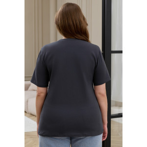 Футболка женская "Соло-2" кулирка с лайкрой (р-ры: 48-64) антрацит