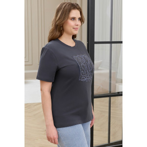 Футболка женская "Соло-2" кулирка с лайкрой (р-ры: 48-64) антрацит