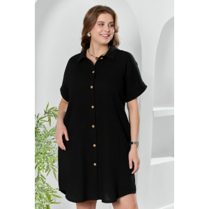 Платье женское "Вуаль-5" муслин (р-ры: 46-56) черный