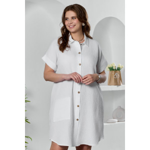 Платье женское "Вуаль-5" муслин (р-ры: 46-56) белый