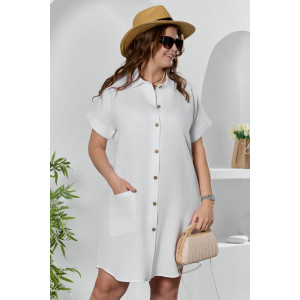 Платье женское "Вуаль-5" муслин (р-ры: 46-56) белый