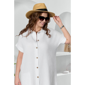 Платье женское "Вуаль-5" муслин (р-ры: 46-56) белый