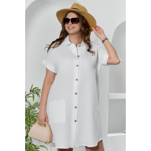 Платье женское "Вуаль-5" муслин (р-ры: 46-56) белый