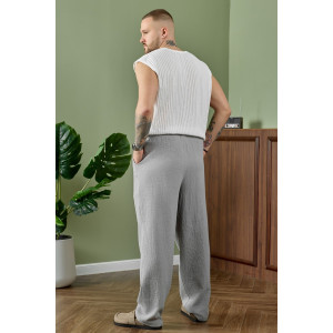 Брюки мужские "Нептун-2" фактурное полотно (р-ры: 48-58) серый