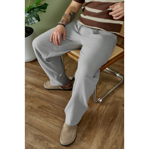 Брюки мужские "Нептун-2" фактурное полотно (р-ры: 48-58) серый