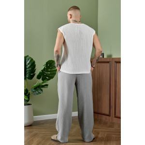 Брюки мужские "Нептун-2" фактурное полотно (р-ры: 48-58) серый