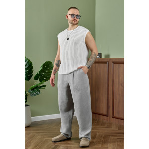Брюки мужские "Нептун-2" фактурное полотно (р-ры: 48-58) серый