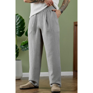 Брюки мужские "Нептун-2" фактурное полотно (р-ры: 48-58) серый