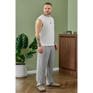 Брюки мужские "Нептун-2" фактурное полотно (р-ры: 48-58) серый