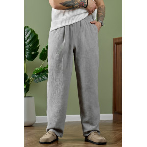 Брюки мужские "Нептун-2" фактурное полотно (р-ры: 48-58) серый