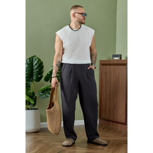 Брюки мужские "Нептун-2" фактурное полотно (р-ры: 48-58) графитовый