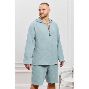 Костюм двойка мужской "Нептун-1" фактурное полотно (р-ры: 48-58) серо-голубой