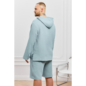 Костюм двойка мужской "Нептун-1" фактурное полотно (р-ры: 48-58) серо-голубой