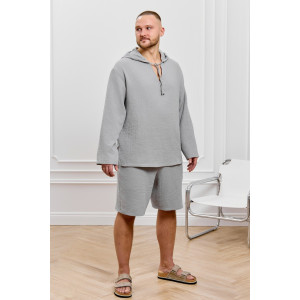 Костюм двойка мужской "Нептун-1" фактурное полотно (р-ры: 48-58) серый