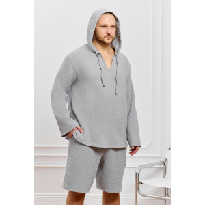 Костюм двойка мужской "Нептун-1" фактурное полотно (р-ры: 48-58) серый