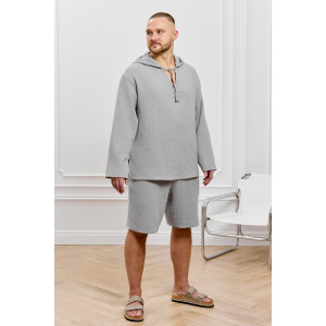 Костюм двойка мужской "Нептун-1" фактурное полотно (р-ры: 48-58) серый