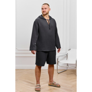 Костюм двойка мужской "Нептун-1" фактурное полотно (р-ры: 48-58) графитовый