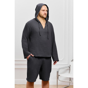 Костюм двойка мужской "Нептун-1" фактурное полотно (р-ры: 48-58) графитовый