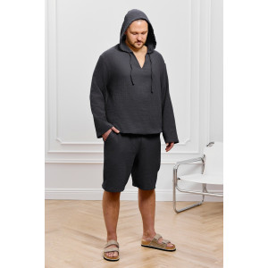 Костюм двойка мужской "Нептун-1" фактурное полотно (р-ры: 48-58) графитовый