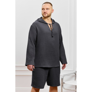 Костюм двойка мужской "Нептун-1" фактурное полотно (р-ры: 48-58) графитовый