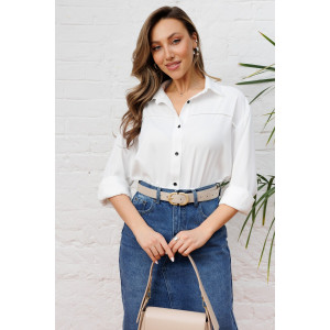 Рубашка женская №56001 индо (р-ры: 44-54) белый