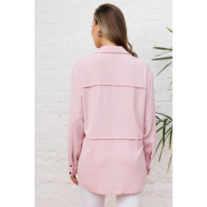 Рубашка женская №56001 индо (р-ры: 44-54) светло-розовый