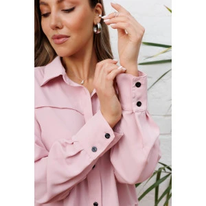 Рубашка женская №56001 индо (р-ры: 44-54) светло-розовый Рубашка женская №56001 индо (р-ры: 44-54) светло-розовый