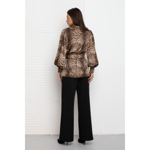 Блузка женская №51060 атлас (р-ры: 44-54) коричневый