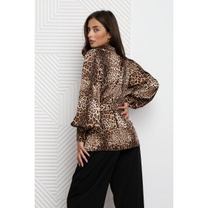 Блузка женская №51060 атлас (р-ры: 44-54) коричневый