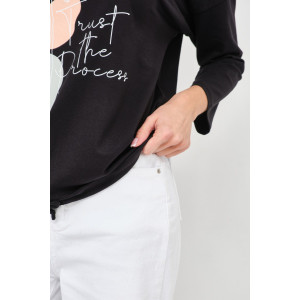 Лонгслив женский "Николь" кулирка с лайкрой (р-ры: 44-62) черный