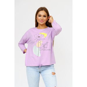 Лонгслив женский "Николь" кулирка с лайкрой (р-ры: 44-62) лаванда