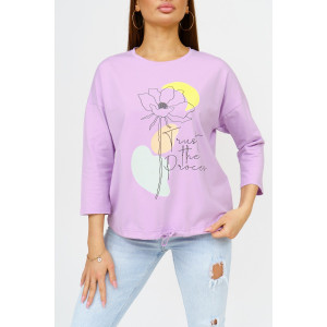 Лонгслив женский "Николь" кулирка с лайкрой (р-ры: 44-62) лаванда