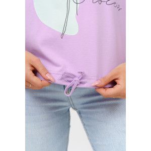 Лонгслив женский "Николь" кулирка с лайкрой (р-ры: 44-62) лаванда