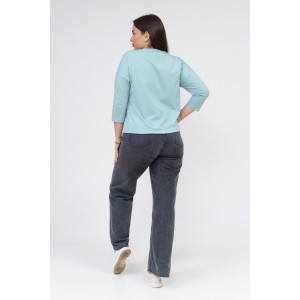 Лонгслив женский "Николь" кулирка с лайкрой (р-ры: 44-62) аква