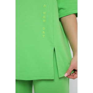 Костюм двойка женский "Селин" футер 2-х нитка с лайкрой (последний размер) салатовый 54