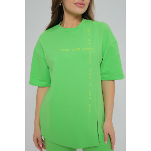 Костюм двойка женский "Селин" футер 2-х нитка с лайкрой (последний размер) салатовый 54