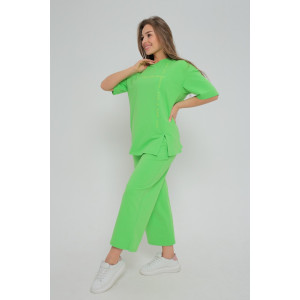 Костюм двойка женский "Селин" футер 2-х нитка с лайкрой (последний размер) салатовый 54