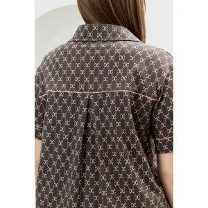 Халат женский "Наследие-3" кулирка (последний размер) шоколадный 58