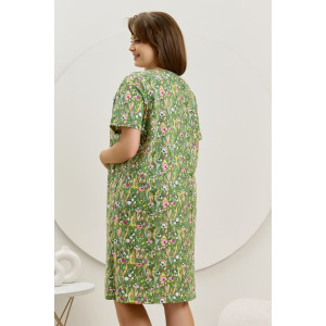 Халат женский "Рейна" кулирка (последний размер) зеленый 56