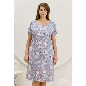 Халат женский "Флэр" кулирка (последний размер) серо-голубой 50,52