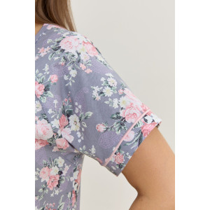 Халат женский "Флэр" кулирка (последний размер) серо-голубой 50,52