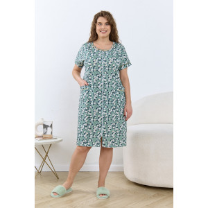 Халат женский "Мирана" кулирка (последний размер) зеленый 56